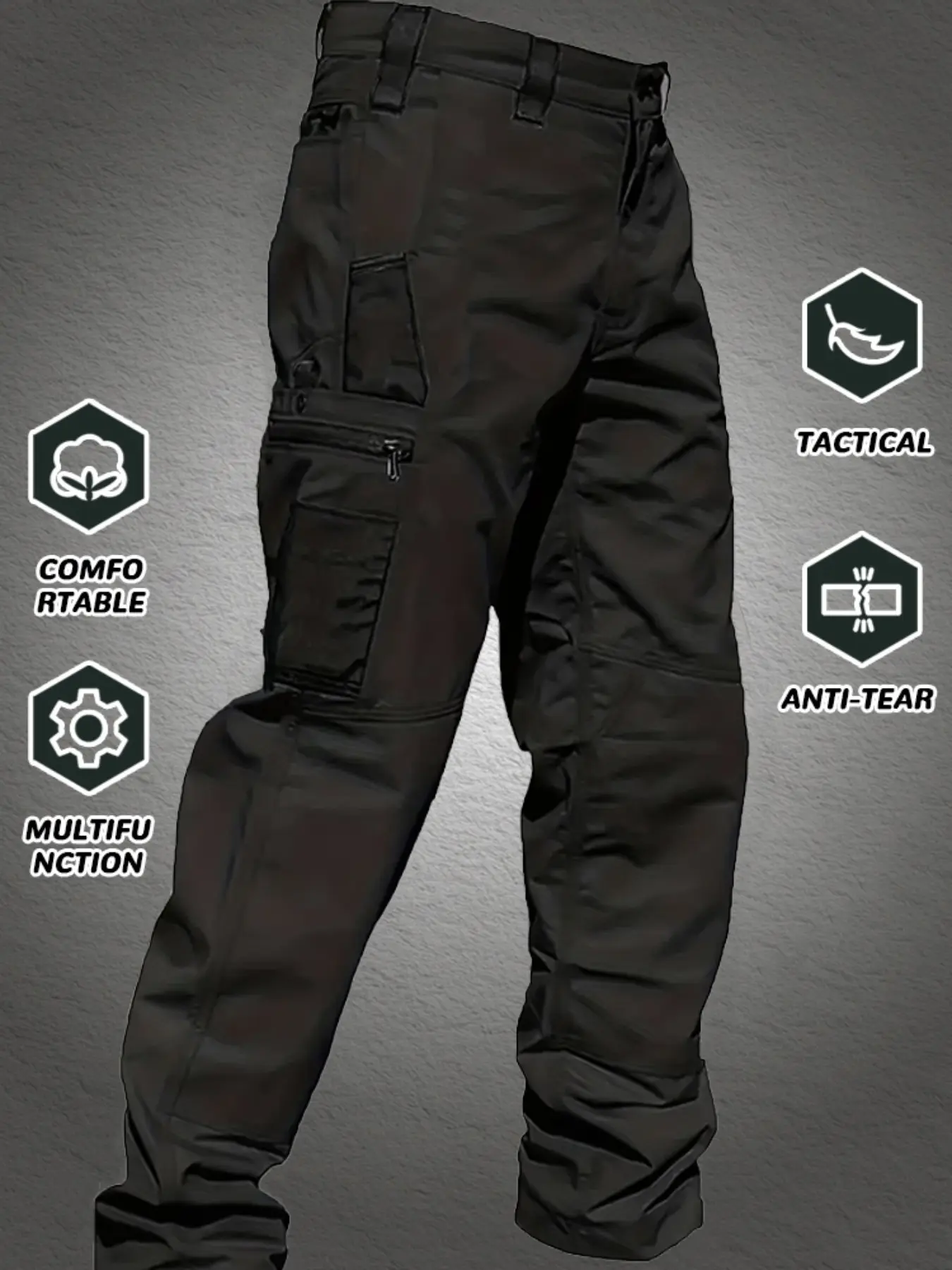Men's Tactical Cargo Pants - Water Resistant, Anti-Tear, Multi-Pocket Work Pants | Comfortable for Outdoor Hiking, Military, Camping & Daily Wear | Durable Ripstop Utility Trousers with Functional Pockets
