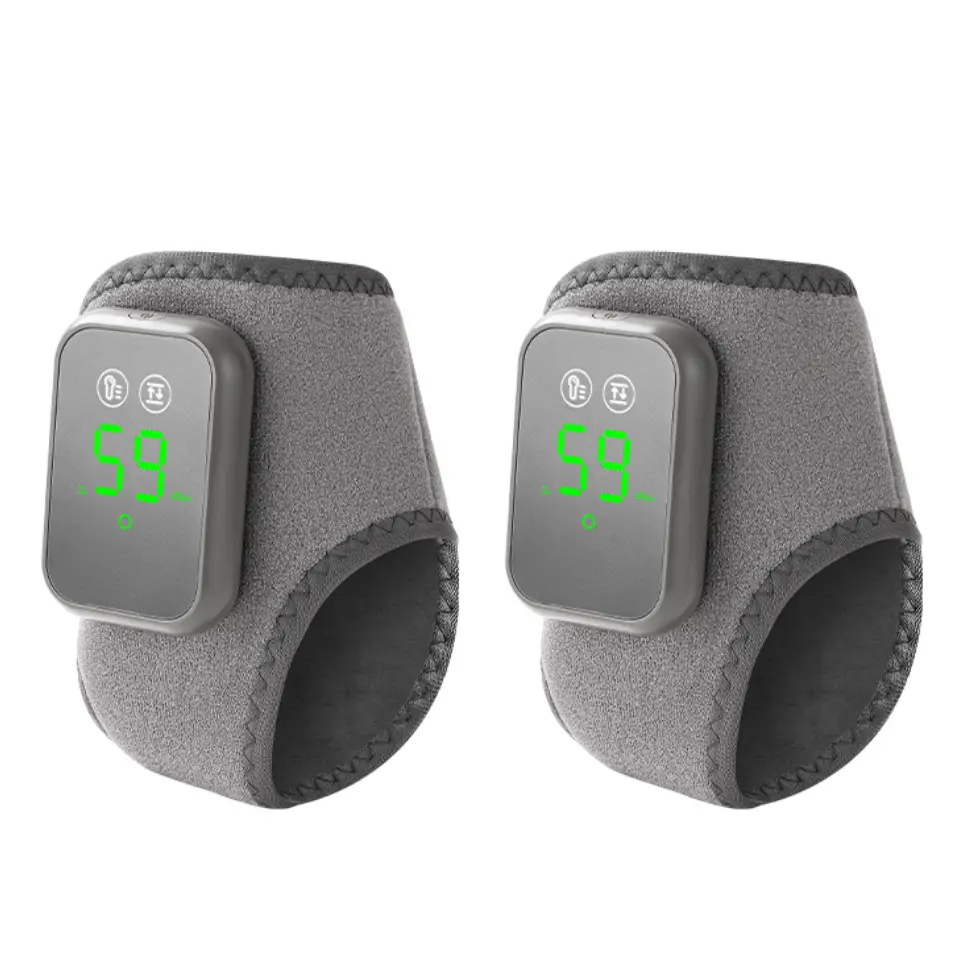 2 Pcs Foot and Ankle Massager, Cordless USB Rechargeable Heated Ankle Massager Triple Method, 3 Vibration Modes & 5 Heat Settings, Portable Ankle Wrap for Home or Travel