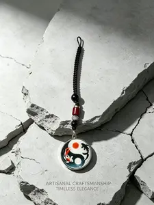Feng Shui Koi Keychain for Good Luck & Wealth, Lucky Yin Yang Koi Fish Phone Charm, Spiritual Aesthetic Pendant for Keys/phone