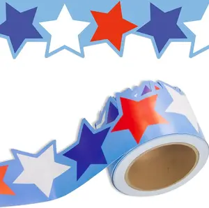 Star Border Patriotic Bulletin Board Border Red White Blue  Classroom Bulletin Board Decoration 36ft Die Cut