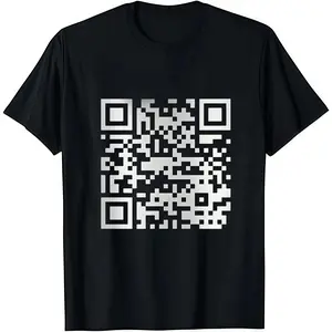 Men's Funny FU QR Code Graphic T-Shirt, Soft Cotton Casual Streetwear, Lightweight Short Sleeve Round Neck Top for Everyday Wear, Tshirt, Clothes summervibes