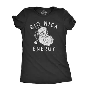 Womens Big Nick Energy T Shirt Funny Xmas Fat Santa Claus Saint Nicholas Tee for Ladies Funny Womens T Shirts Cute Vintage Fashion Casual Ladies T-Shirt Gift Christmas Tops for Women Funny Sarcastic Top Women's Black -
