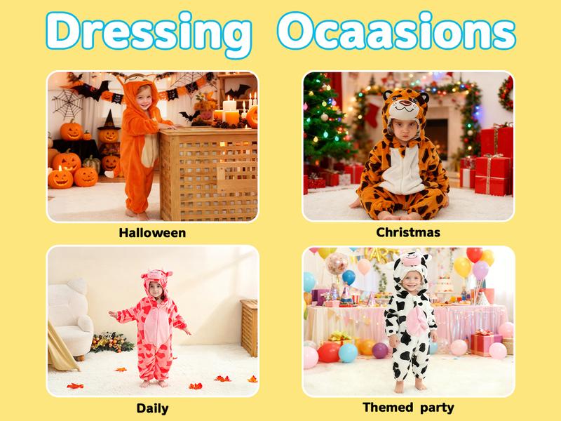 Kiditos Baby Animal Costume Unisex Toddler Onesie Warm Outfit Hooded Cute Romper Jumpsuit for Boys and Girls Kiditos Baby Animal Costume Unisex Toddler Onesie Warm Outfit Hooded Cute Romper Jumpsuit for Boys and Girls