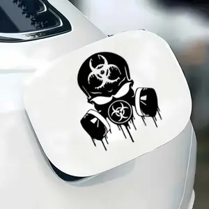 1PC Skull Dropper Car Decal - Black and White Danger Symbol Design, Suitable for Cars, Motorcycles, Racing Cars, and Trucks - Durable PVC Sticker, Suitable for Throttle or Side Panels, Vehicle Decals | Skull Pattern | High Contrast Design