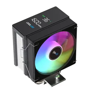 COOLLEO B40s Digital CPU Air-Cooled Radiator Hot Sell 1700AM5 ARGB Cooler Fan 4 Copper Heat Pipes PWM Supports Computer Heatsink black  pc