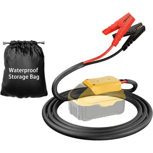 Jumper Cables with Adapter for Dewalt 20V Battery, 2FT 8AWG Portable Battery Dewalt Jumper Starter Automotive Booster Cables Power for Car Jump Starting Using Tool