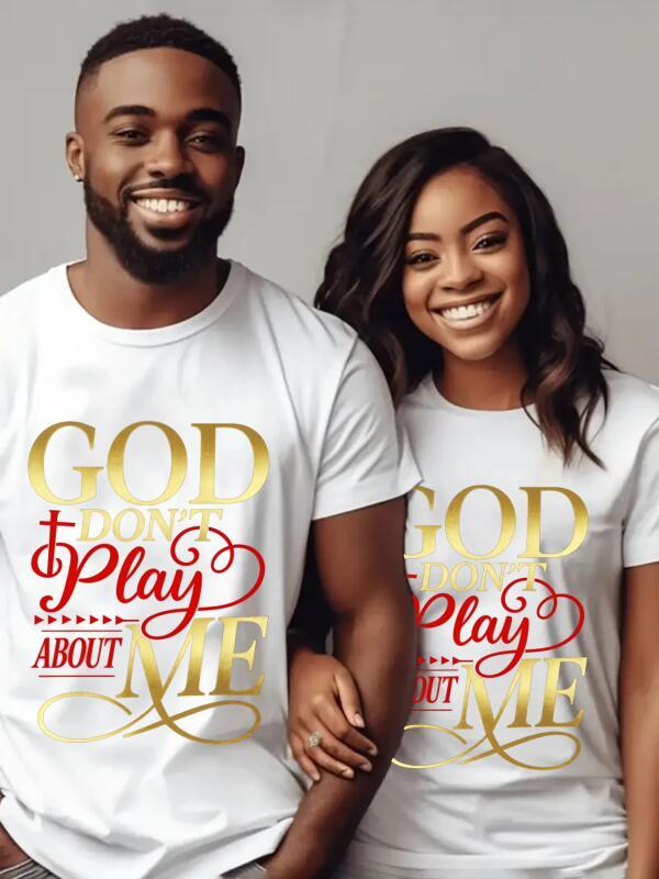 Cotton Tops "God Don't Play About Me" Inspirational Faith Sweatshirt T-Shirt Hoodie Christ Christian Tops for Men Women Unisex