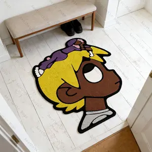 Creative Cartoon Character Rug, Fashion Street Style Mat, Soft Comfortable Plush Foot Pad, Home Decor for Living Room Bedroom Bathroom, Fluffy Rug