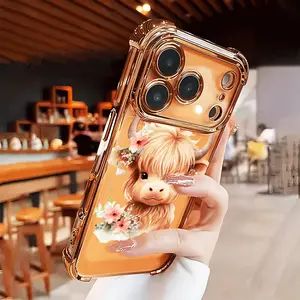 Highland Cow Case for iPhone 17 Air 16 15 14 Pro Max 13 12 11 X XS Plus Rugged Durable Shockproof Anti-Scratch Soft Silicone Case with Festive Snowman & Christmas Design