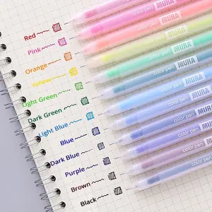 0.5mm Gel Pen Set, 9/12pcs Colorful Gel Pen, Writing Pen for Journal, Cute Japanese Stationery, School Supplies, Craft