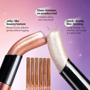 6-Piece Shimmer Shadow Sticks in Golden &Rainbow Shades Waterproof Crease-Proof One-SwipeGlam  Eyeshadow Stick Set Long Lasting Makeup Waterproof Highlighter Glossy EyeShadow Pencil Suitable For Beginners Cosmetic ！