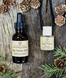 Our Rustic Heart Lake Tahoe Cabin Scented Car Air Fresheners - Custom Blended Refillable Diffuser Oil & Aromatherapy Experience