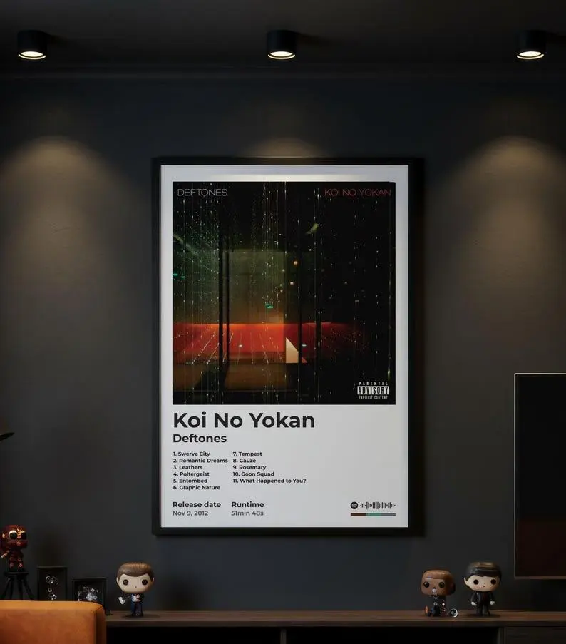 Deftones Koi No Yokan Album Poster | Alternative Metal Album Cover Print | Dark Shoegaze Wall Art | Rock Music Room Decor, Deftones Fan Gift