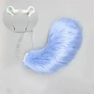 Unisex 2-Piece Kawaii Flying Squirrel Costumes Set - Animal Ears Headgear, Plush Squirrel Tail, Anime Cosplay Props, Comic-Con Fashion Hair Accessories