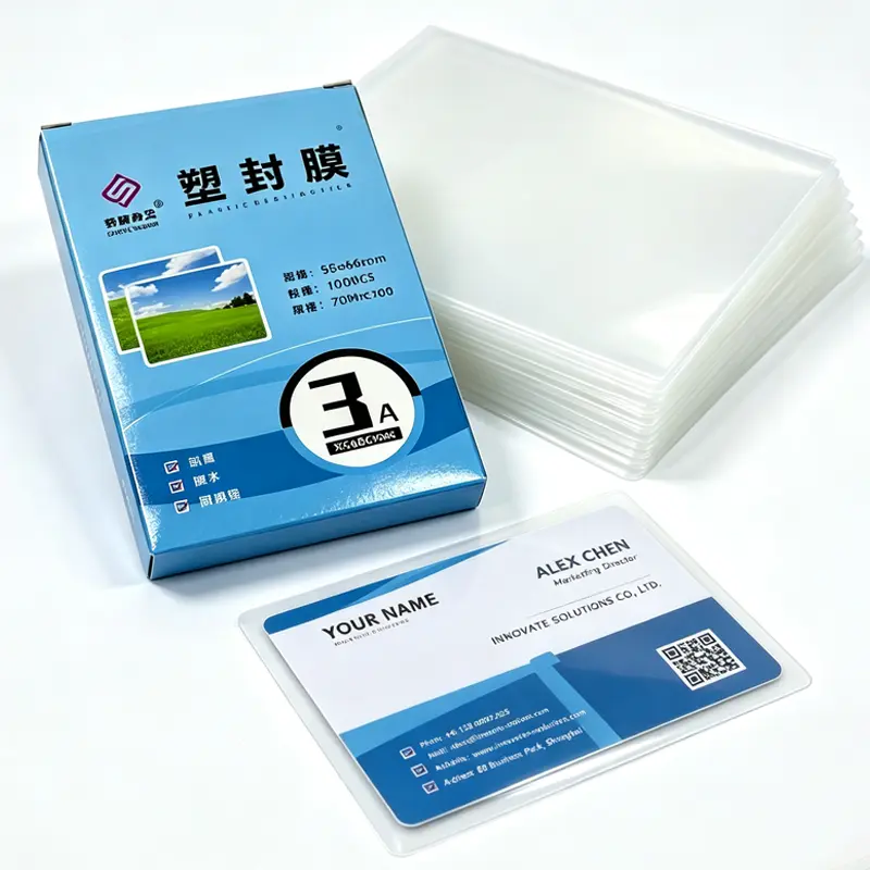 1 Pc Clear Thermal Lamination Sheets Waterproof Anti‑Scratch for Business Cards Name Tags，100Pcs，Office Laminating Pouches, Protect Business Cards, ID Tags