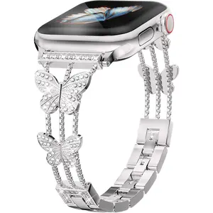 *wba-040-lyz Add sparkle to your watch with the Musk-MSKR Metal Diamond Starlight Band - compatible with Apple Watch Series 10/9/8/7/6/5/4/3/2/1/SE/Ultra - shiny and stylish for women in sizes 38mm 40mm 41mm 42mm 44mm 45mm 49mm