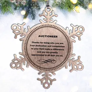 Auctioneer Snowflake Ornament - Thanks for being who you are - Birthday Christmas Tree Gifts Coworkers Colleague Boss