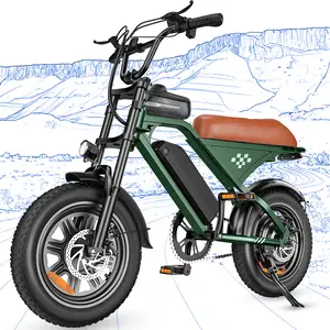 Electric Bike for Adults, 1500W Peak Electric Bike, 55 Miles Range E-Bike with 36V 10.4AH Removable Battery, Peak 25MPH, 16" Fat Tire All-Terrain Ebike with Banana Seat & Pump