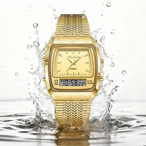 Fashion Multifunctional Roman Retro Dual Time Zone Watch, Waterproof & Scratch-Resistant Digital Casual Watch with Luminous Display, Perfect New Year Gift