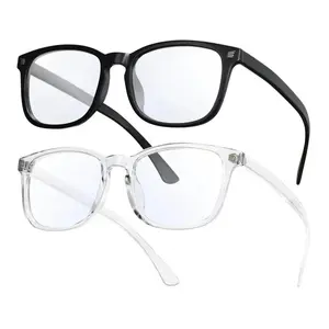 2 Pack Blue Light Blocking Glasses, Anti-Eyestrain Eyeglasses with UV Protection, Fashion Glasses for Men and Women
