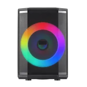 Portable Wireless Party Speaker with 8" Subwoofer, Independent Bass & Treble Control Knobs, Rechargeable Loud Sound Box with LED Gradient Ambient Lights and Remote Control