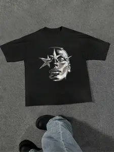 Men's Regular Fit Round Neck Graphic Tee, Casual Printed Short Sleeve Crew Neck T-shirt for Summer, Fashion Men's Top for Daily Wear, Casual Streetwear
