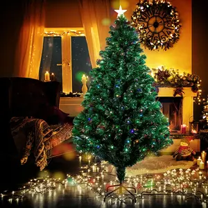 4/5/6/7ft Pre-Lit Artificial Christmas Tree Led Lights Fiber Optic Decorations ChristmasTree PreLitTree ArtificialChristmasTree FiberOpticTree LEDChristmasTree XmasTree HolidayDecor