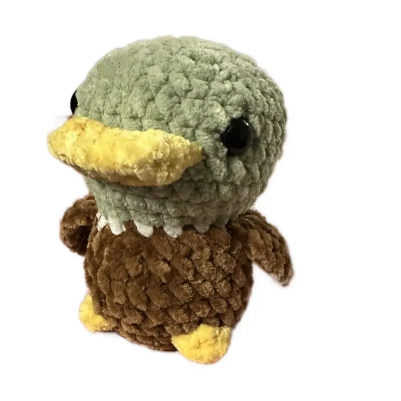 Crochet Mallard Duck - Adorable Handmade Plushie with Green and Brown Colors