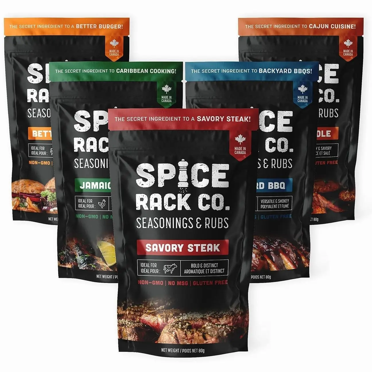 Spice Rack Co. BBQ Seasonings And Rubs - Smoking & Grilling Spices and Seasonings Sets, Grilling Accessories & Smoker Accessories, Unique Fathers Day Gift For Dad, Gifts For Father's Day (5 Pack)