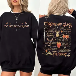 Throne Of Glass Book 2 Sided Sweatshirt, Aelin Galathynius The Thirteen Inspired Shirt, Sjm Merch, Fantasy Reader Apparel