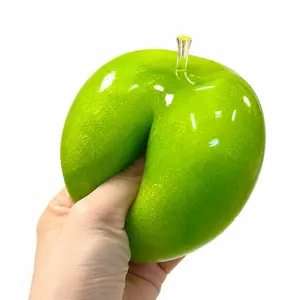Chiboki Slushie Green Apple Squishy - Moldable Non-Rebound Crunchy Stress relief Squishy | Perfect for Medium Grip Strength, Desktop Ornament for Adults, Portable Office Decompression Decor, Ideal Party Favor & Holiday Gift