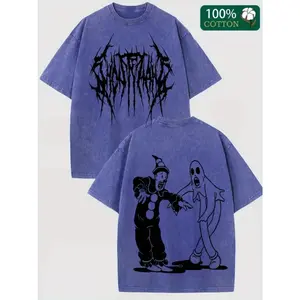 Clown Print Oversized Hoodie for Couples, Pure Cotton Fall Outfit, Halloween Spooky Season Style, Soft Cozy Streetwear for Women Men