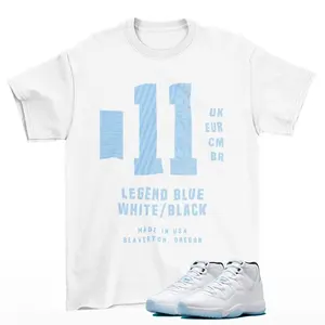 Label Legend Blue Shirt White to Match Jd 11 Retro Legend Blue Menswear T-Shirt