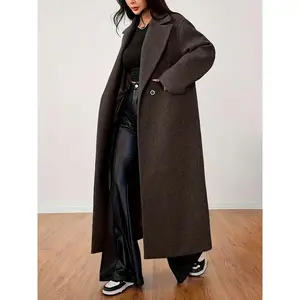 Women’s classic golden trench coat in a solid color, suitable for commuting to work, shopping, and outdoor activities; can also be worn indoors and outdoors.