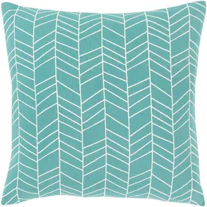 Lachen Lumbar Pillow, Teal, Cream