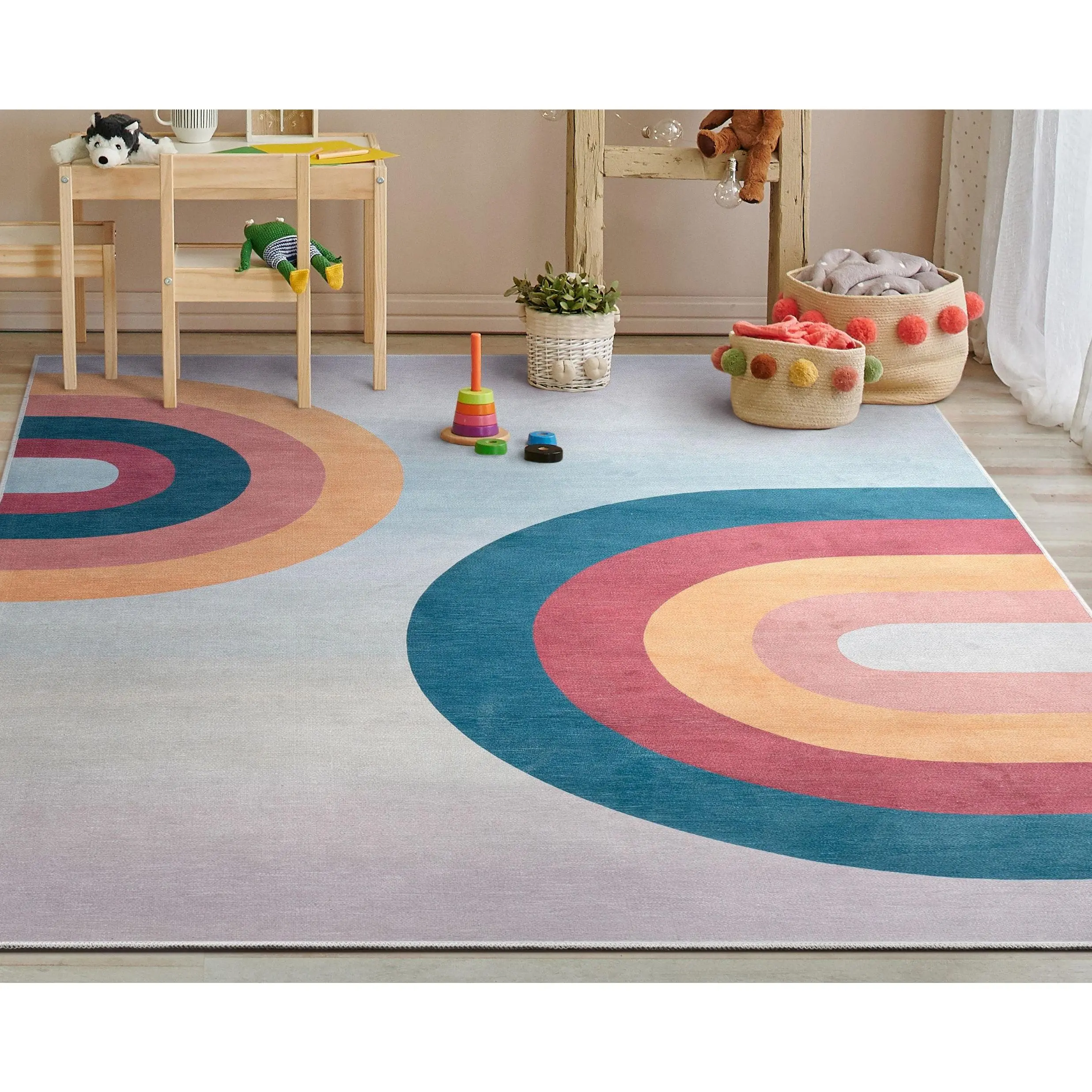 Kaleidoscope Rainbow Modern Multi Color Area Flat-Weave Rug