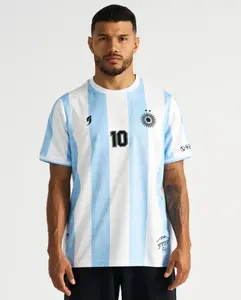Argentina Maradona 10 Home Football Jersey – Premium Sky Blue White Soccer Shirt for Fans and Collectors