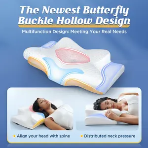 【Deals For You Days】2PCS,Emircey Memory Foam Neck Pillow, Soft Comfortable Contour Sleep Pillow, Odorless Pillow/Breathable Cases,Bed Pillow