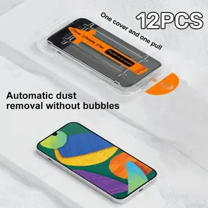 12pcs Full Screen Protector for Samsung Galaxy S24 Ultra S22 S23 S21 Plus, Tempered Glass with Fingerprint Unlock, Full Coverage Design