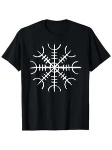 Unisex Ogema Viking Warrior Rune Casual Cotton Short-Sleeve Round Neck Tshirt - Skin-Friendly Soft Fabric, Minimalist Style, 5XL Size, Ideal for Thanksgiving, Outdoors Activities