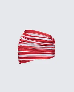 Risa Red Stripe Asymmetric Ruched Mini Skirt