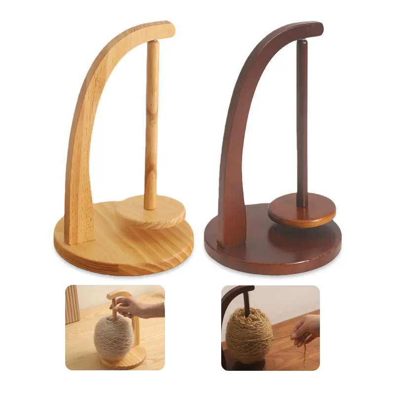 High-Quality Wood Yarn Ball Winder with Magnetic Attachment, Stable Base Yarn Holder, Versatile Sewing Tool for Knitting & Crochet Projects, Home Sewing Room Use