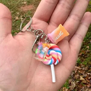 Candy Keychain - Sweet Design with Colorful Lollipop Charm and 'Sweet' Text Accent
