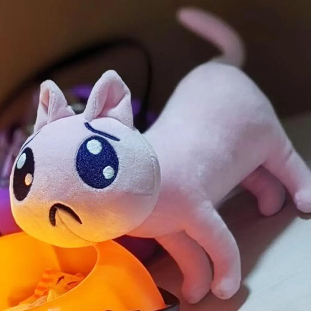 Anime toy super cute Pink cat plush doll KAngel plushies Emoji Angel doll Sauce Cat Plush Cat Plushie Bag Keychain Pendant Gifts