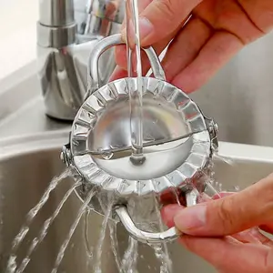 1Pc Dumpling Maker, Stainless Steel Dumpling Mould & Pastry Press, Kitchen Tool with Dumpling Spoon, Easy Dough Cutter for Perfect Dumplings, Kitchen Accessories