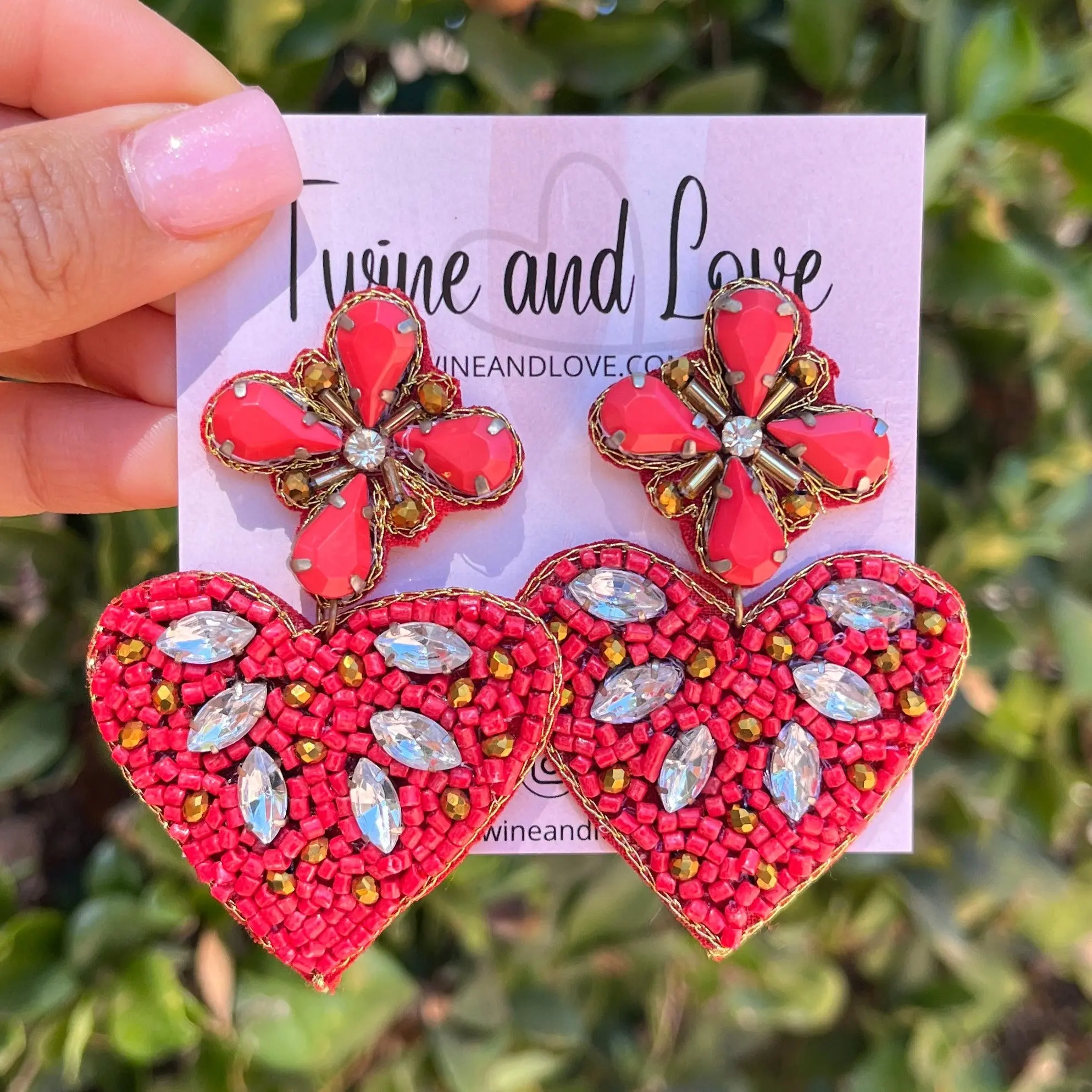Hearts Beaded Earrings