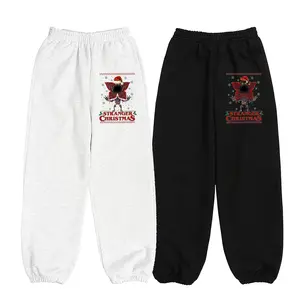 Funny Monster Flower Sweatpants, Retro Holiday Joggers, Cozy Winter Joggers, Unisex Lounge Pants, funny sweatpants, graphic joggers, unisex jogger pants, Strange Christmas Vibes Sweatpants