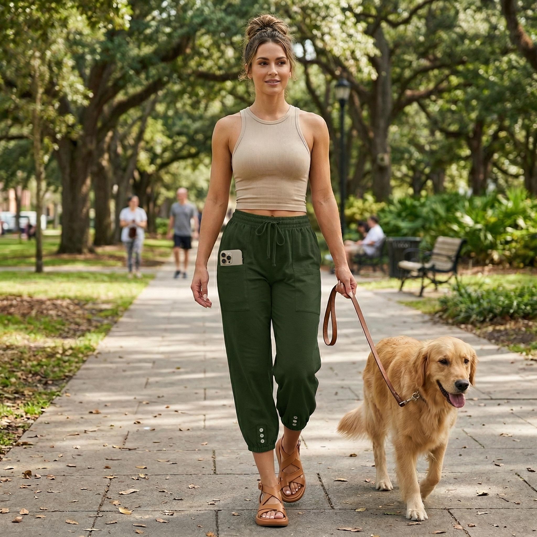 CQQNBV Women’s High Waisted Jogger Pants with Pockets – Lightweight Breathable Athletic Cargo Sweatpants, Tapered Leg Comfy Lounge Pants for Workout, Running, Travel, Casual Daily Wear