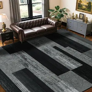 5*7 Washable Area Rugs for Living Room and Bedroom Vintage Checkered Pattern Non-Slip Carpet Stain Resistant Low Pile Soft Rug for Dining RoomOfficeNurseryKids Room