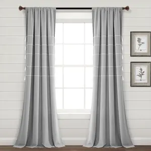 Lush Decor Farmhouse Boho Stripe Woven Tassel Yarn Dyed Recycled Cotton Blend Window Curtain Panel Set 42x63/84/95 Inch Lush Decor Farmhouse Boho Stripe Woven Tassel Yarn Dyed Recycled Cotton Blend Window Curtain Panel Set 42x63/84/95 Inch